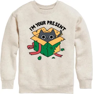 Instant Message - Cat Present - Toddler & Youth Crewneck Fleece Sweatshirt