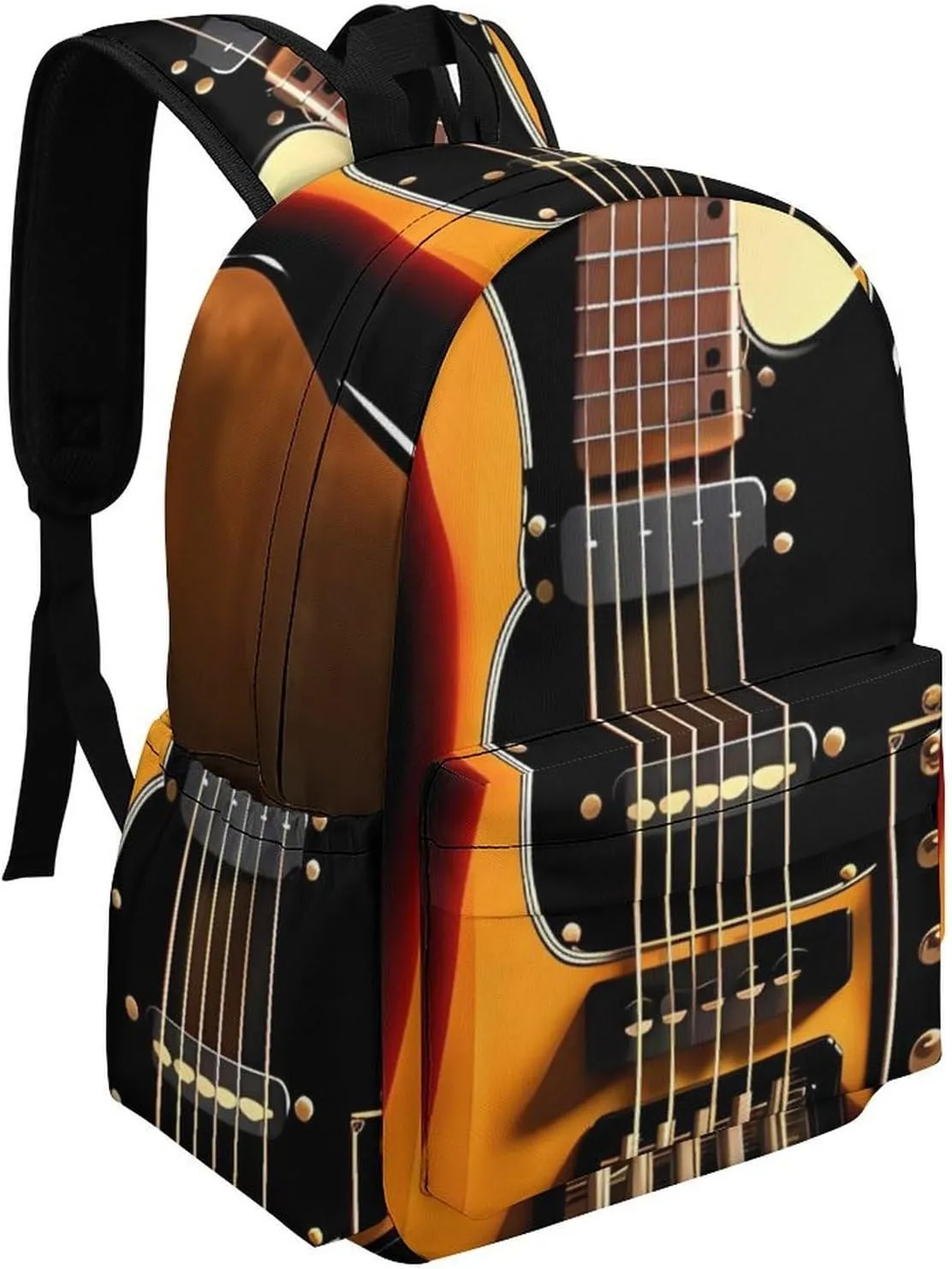 Instrumental Guitar Print Laptop Backpacks Casual Shoulder Bag Travel Daypack Fashion for Men Women
