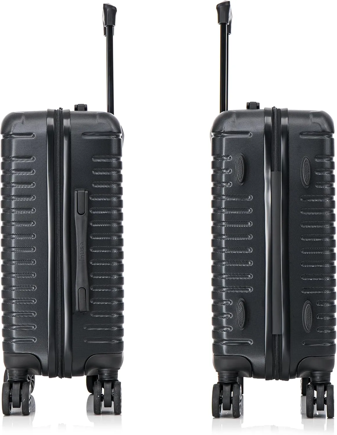 InUSA DEEP Luggage with GEL Handle | Spacious Traveling Suitcases, Travel Suitcase with Dual Spinner Wheels and Studs | 20 Inch Carry On Hardside Luggage | Black