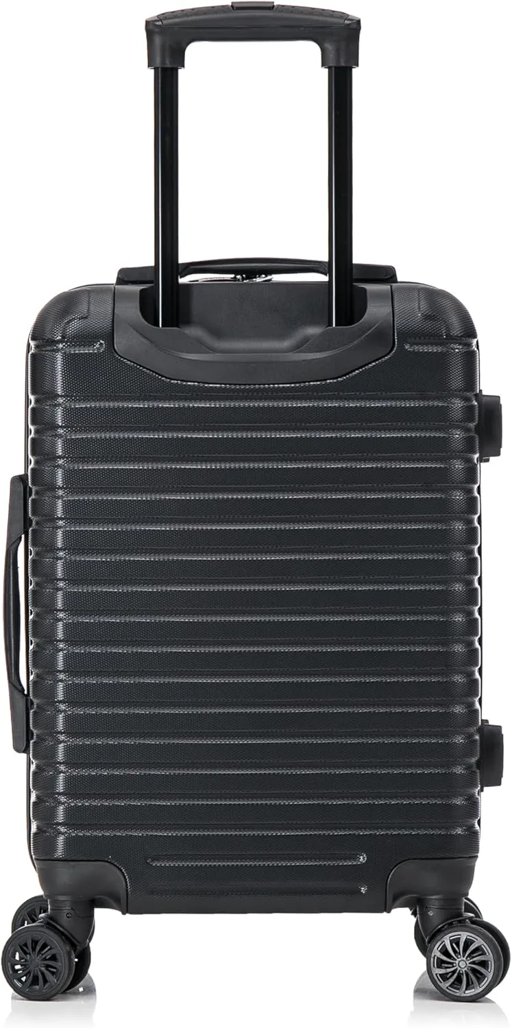 InUSA DEEP Luggage with GEL Handle | Spacious Traveling Suitcases, Travel Suitcase with Dual Spinner Wheels and Studs | 20 Inch Carry On Hardside Luggage | Black