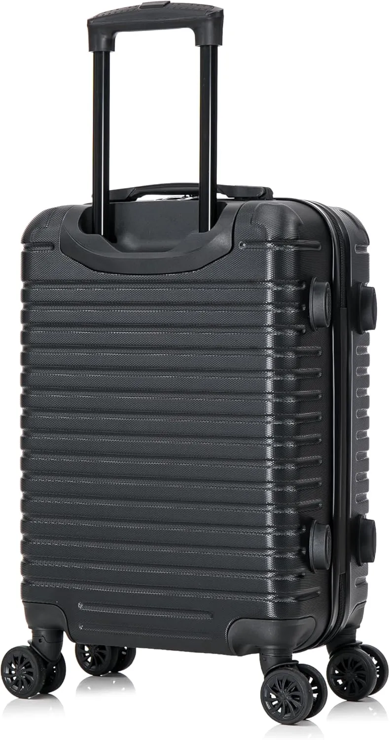 InUSA DEEP Luggage with GEL Handle | Spacious Traveling Suitcases, Travel Suitcase with Dual Spinner Wheels and Studs | 20 Inch Carry On Hardside Luggage | Black