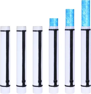 Ireer 6 Pcs Expandable Poster Tube with Strap for Documents Artwork Container Poster Transport Map Holder Tube Blueprint Storage Carrying Case for Architect Teacher Student 24.5'' to 40''(White)