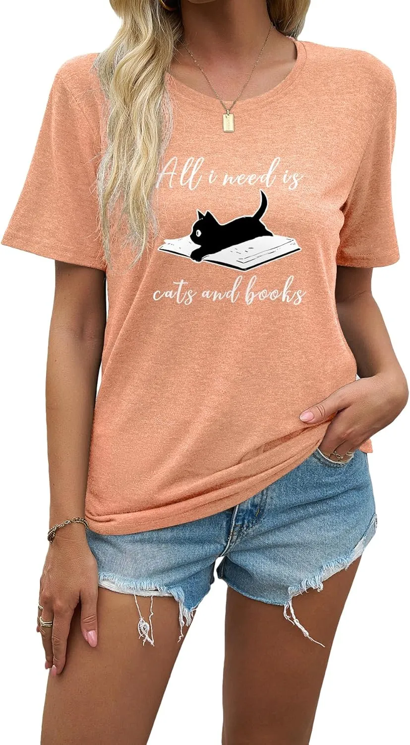J&DHUASHA Women's Shirt Funny Graphic Tshirt Casual Short Sleeve Tee Tops