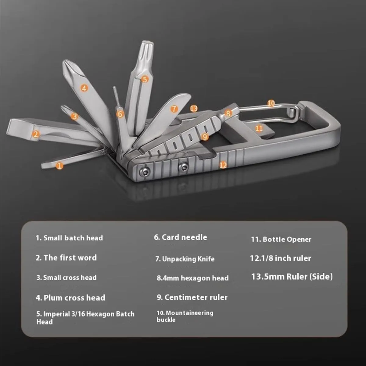 Jawbreaker Multi-Tool with Bottle Opener Phone Holder Screwdriver Carabiner, 12 in 1 Mini Multi-Tool, Bicycle Multi-Tool, Keychain Multi-Tool, Mini Multi-Tool Compact Pocket Size (1)
