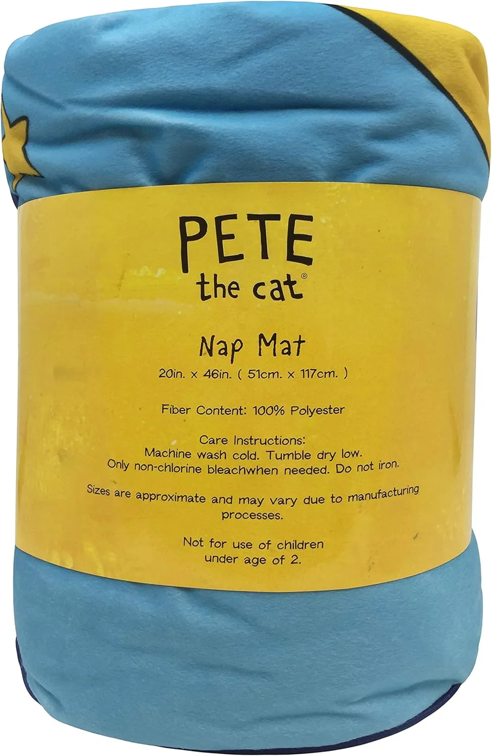 Jay Franco Pete The Cat Night Music Nap Mat - Built-in Pillow and Blanket - Super Soft Microfiber Kids'/Toddler/Children's Bedding, Ages 3-5