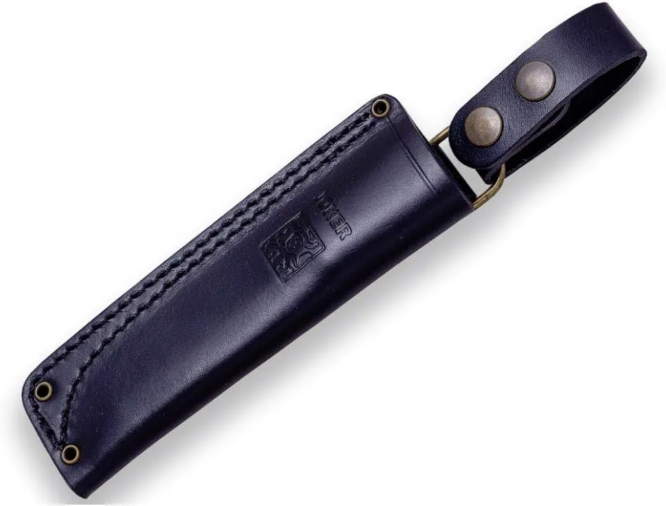 Joker Ember Scandi CM122 Outdoor Tool with Leather Sheath – 4.13" Sandvik 14C28N Steel Blade – Versatile Knife for Fishing, Camping, Hiking and Bushcraft (Micarta Canvas, Leather Sheath)