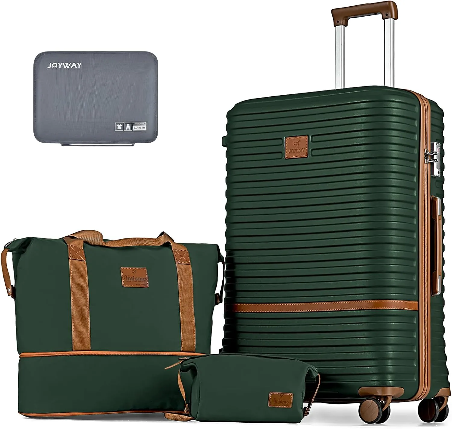 Joyway 28 Inch Luggage with Spinner Wheels, Lightweight Hard Shell Large suitcase, 3 Piece Luggage Sets with TSA Lock, Green