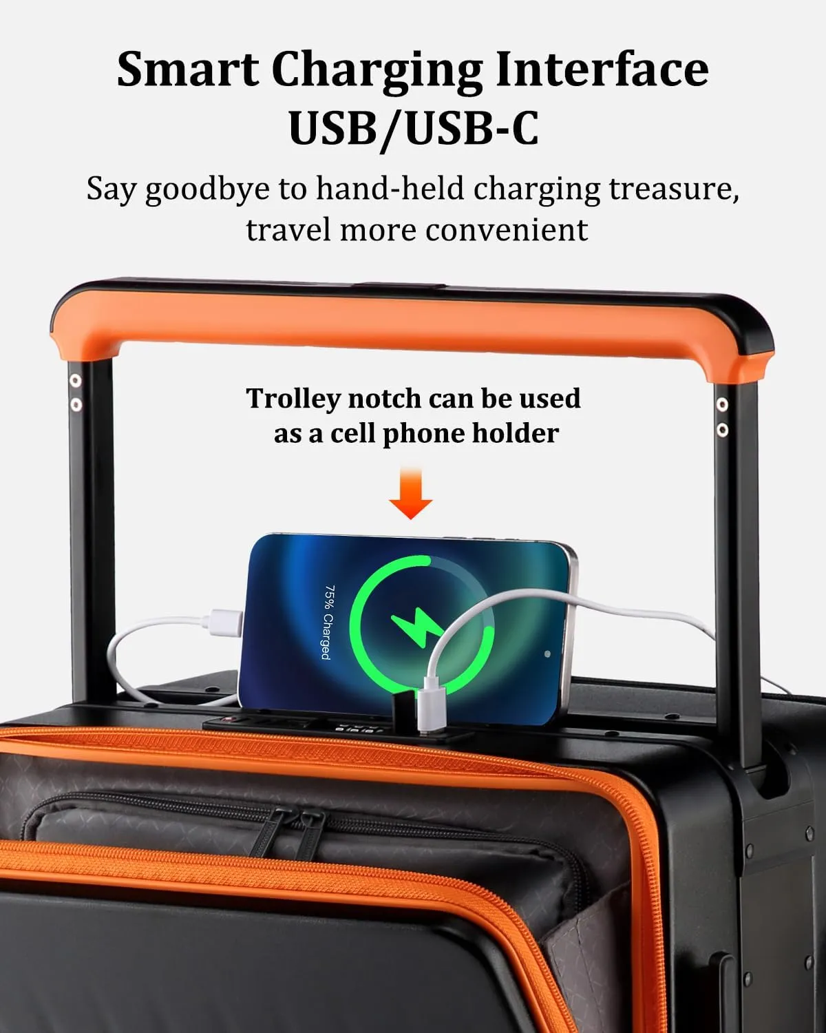 Joyway Carry on Luggage Airline Approved with Charging Port, Lightweight Hardside 20 Inch Carry-on Suitcase with TSA Lock and Spinner Wheels, Black