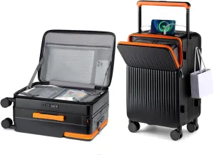 Joyway Carry on Luggage Airline Approved with Charging Port, Lightweight Hardside 20 Inch Carry-on Suitcase with TSA Lock and Spinner Wheels, Black