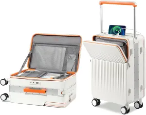 Joyway Carry on Luggage Airline Approved with Charging Port, Lightweight Hardside 20 Inch Carry-on Suitcase with TSA Lock and Spinner Wheels, White