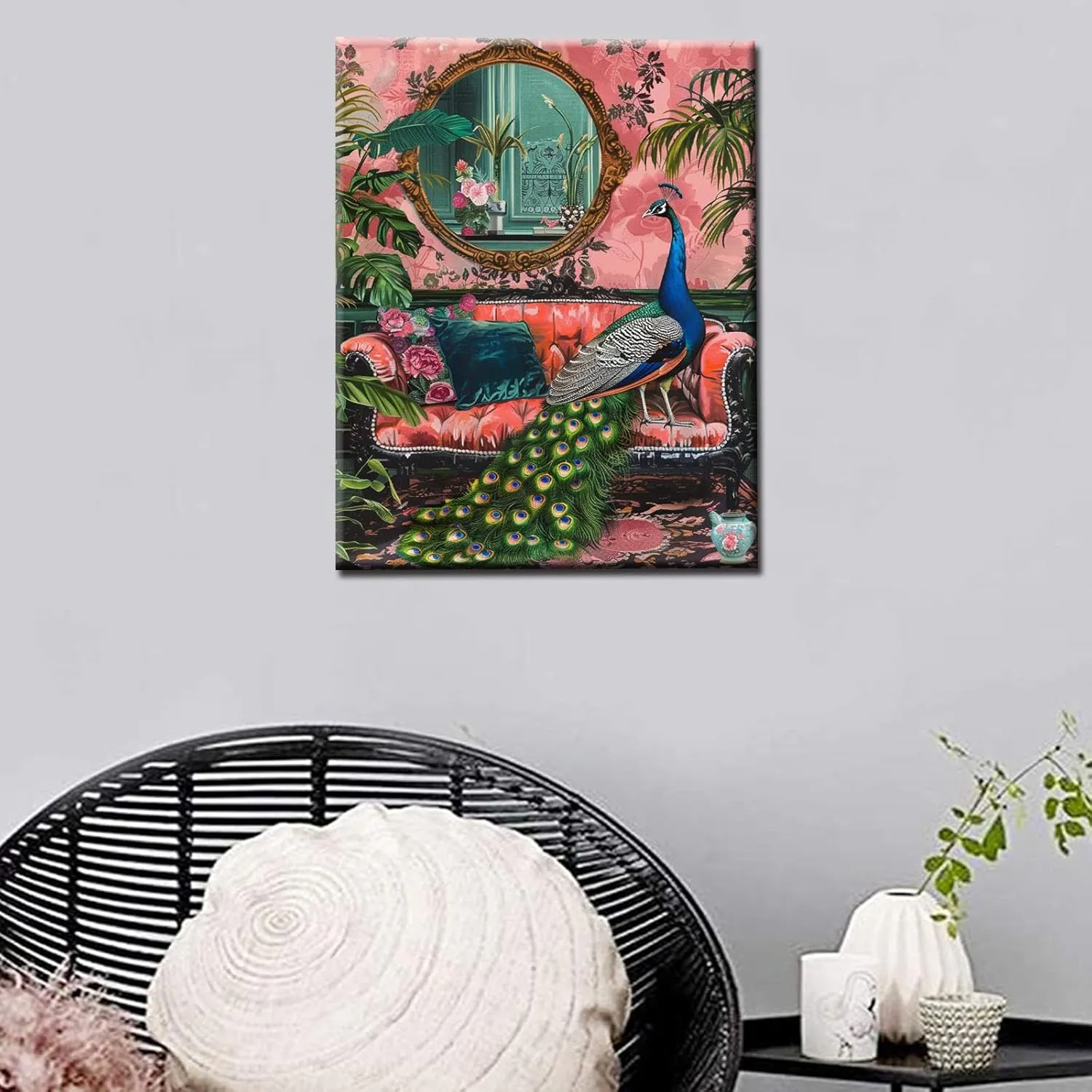 Jungle Wildlife Animals Paint by Numbers Kits Children,Bohemia Paint by Numbers Blossom Flowers Paint by Numbers Kits on Canvas for Home Wall Decor DIY Framed 16x20 Inch