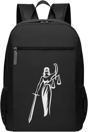 Justice Lady Travel Laptop Backpack, Business Anti Theft Slim Sturdy Laptops Backpacks, College Computer Bag Gift for Men & Women Fits 17 Inch Notebook,Black