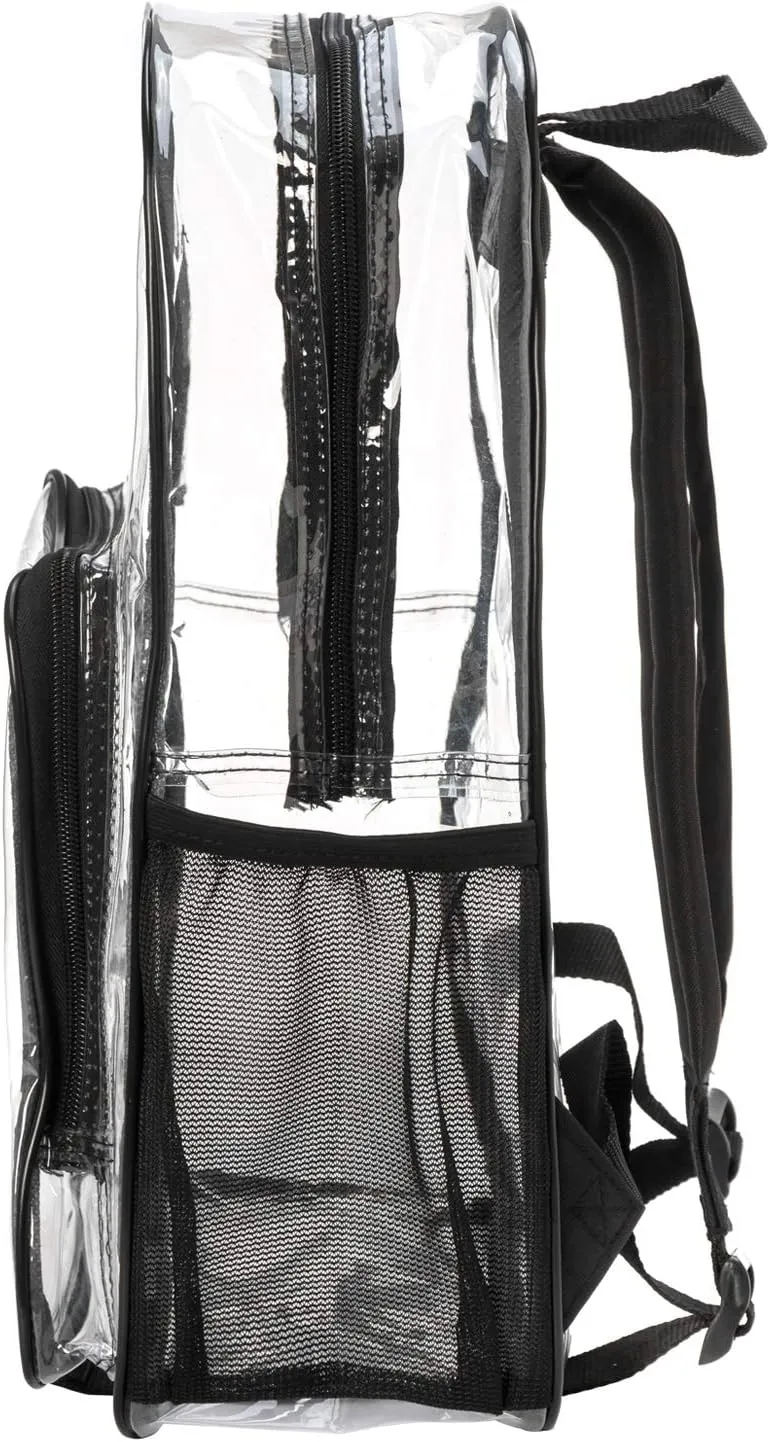 K-Cliffs Large Transparent Backpack Clear Heavy Duty School Bag Durable Student Bookbag See Through Vinyl Daypack Workbag