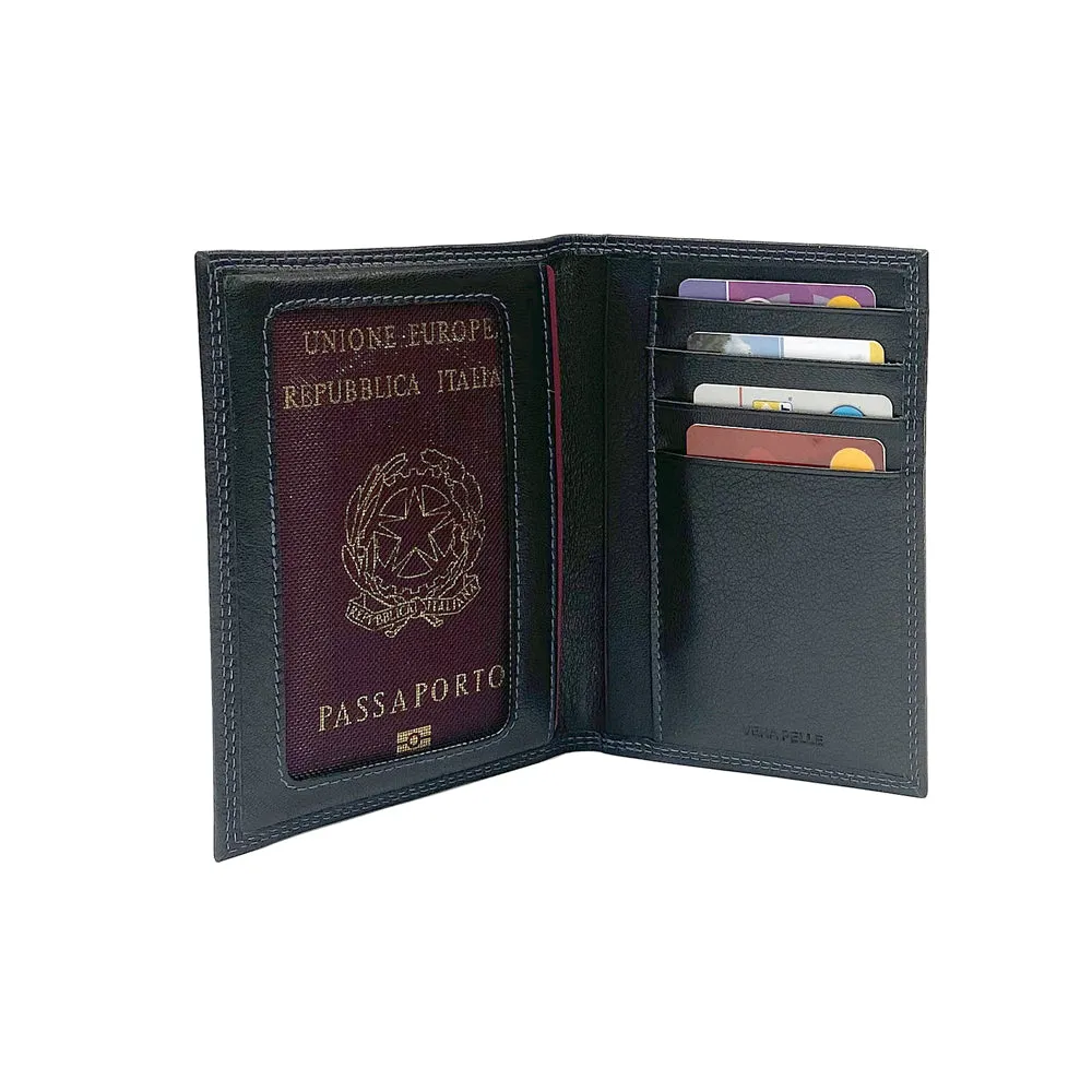 Kaili Leather Document Passport Holder Black