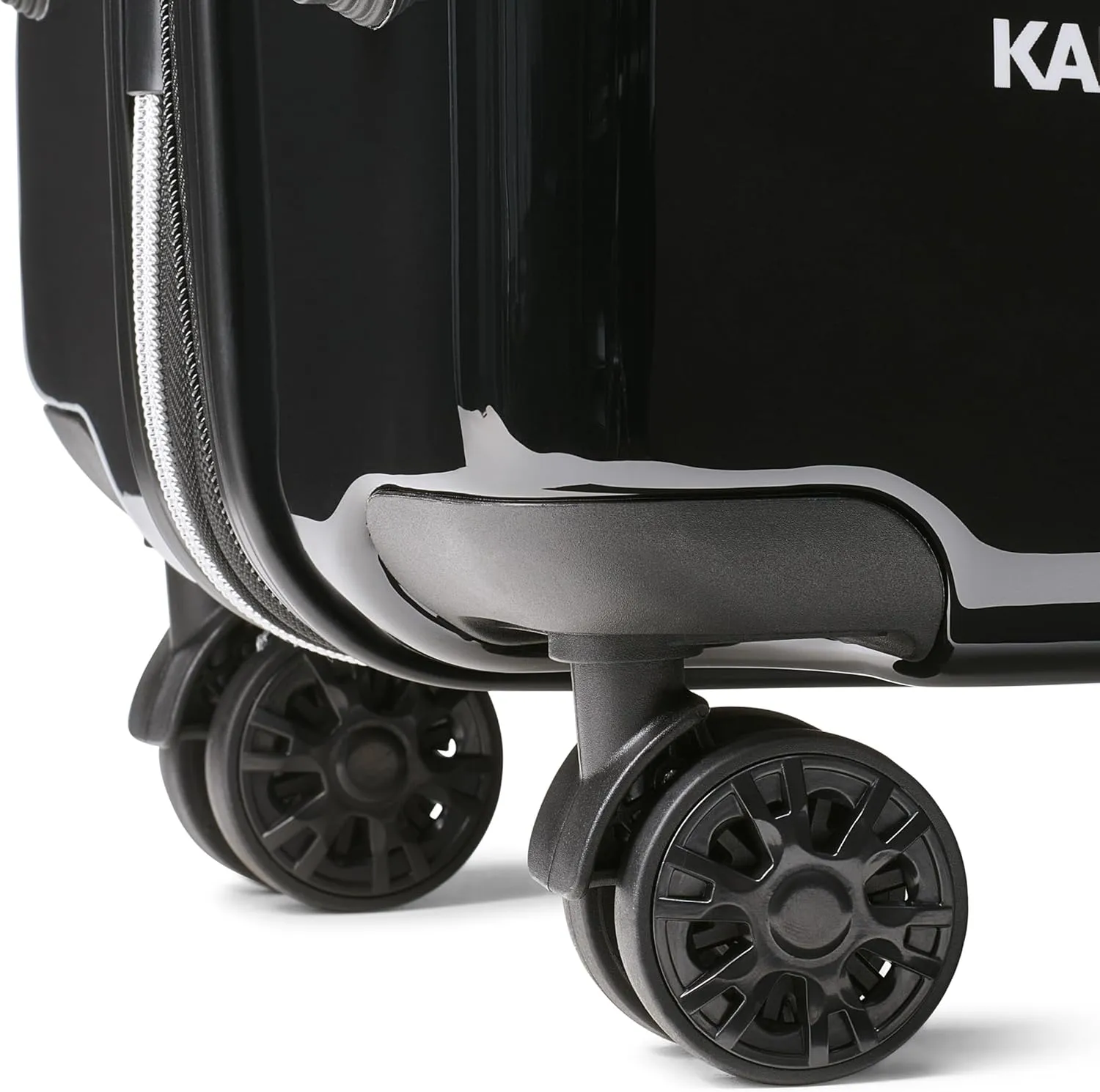 Karl Lagerfeld Paris Up in Paris Upright Hardside Suitcase, Black, Small
