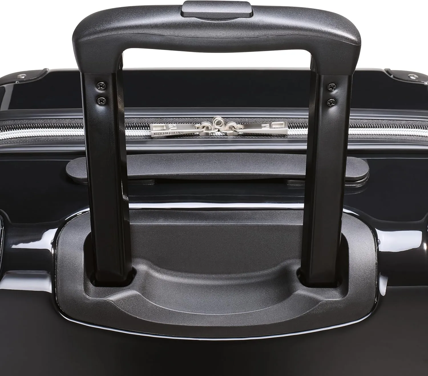 Karl Lagerfeld Paris Up in Paris Upright Hardside Suitcase, Black, Small