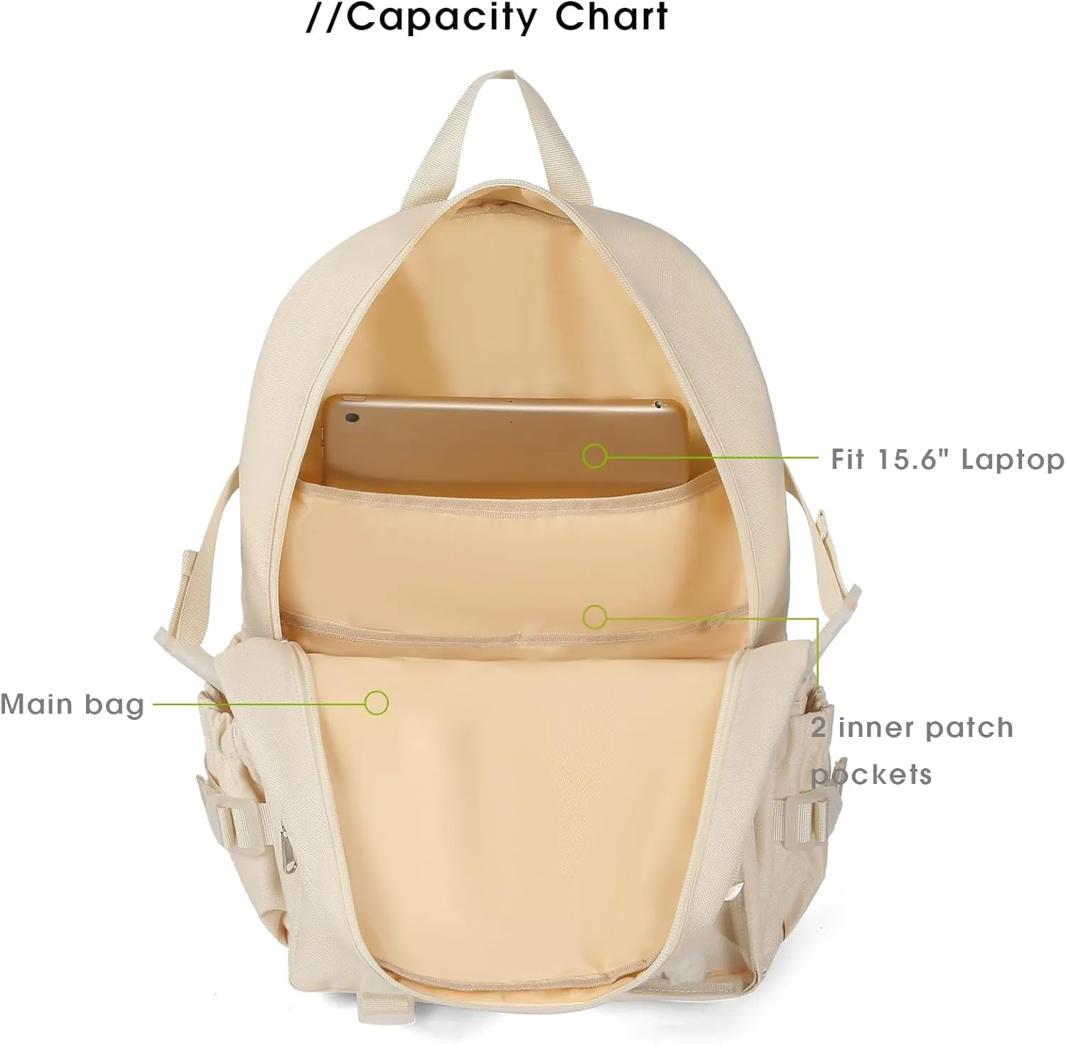 Kawaii Backpack for Girls, Cute Aesthetic Backpack for School, Kawaii Bookbag with Pins Accessories and Pendant