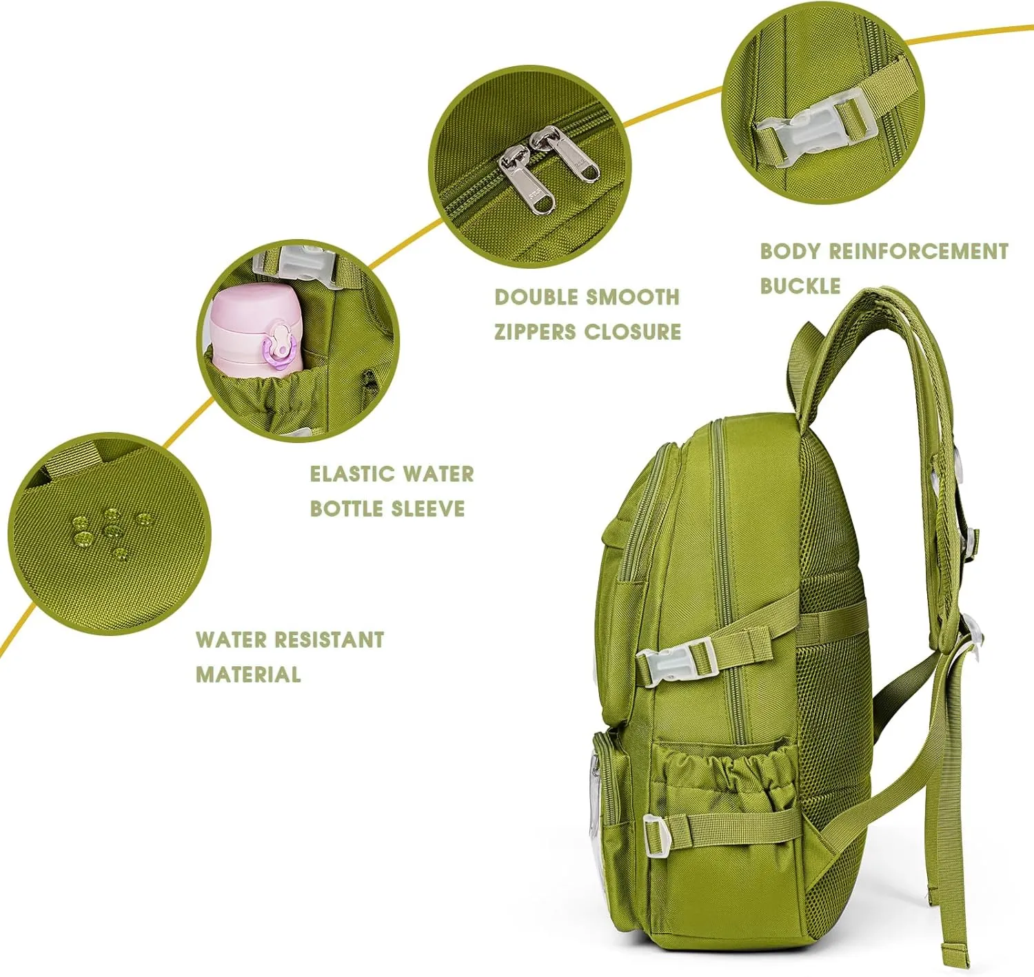 Kawaii Backpack for Girls, Cute Aesthetic Backpack for School, Kawaii Bookbag with Pins Accessories and Pendant