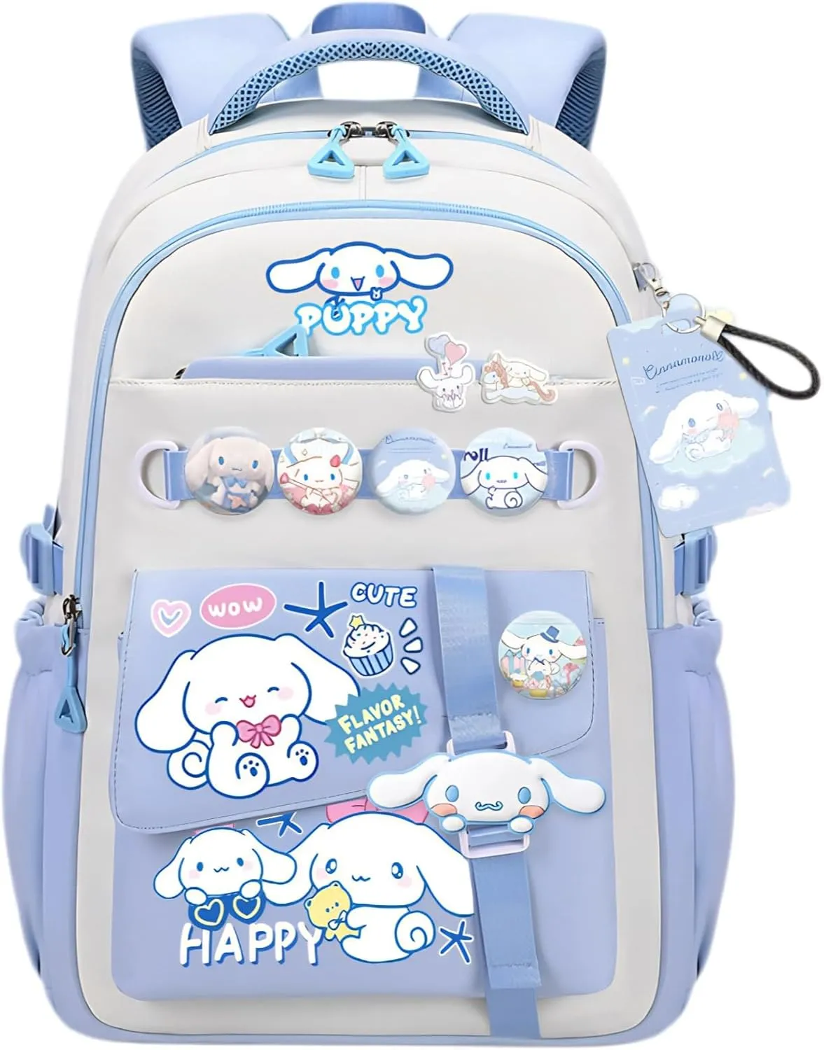 Kawaii Backpack with 21Pcs Accessories Anime Cartoon Anti-Theft Travel Aesthetic New Semester Gifts Bag with Cute Pins…