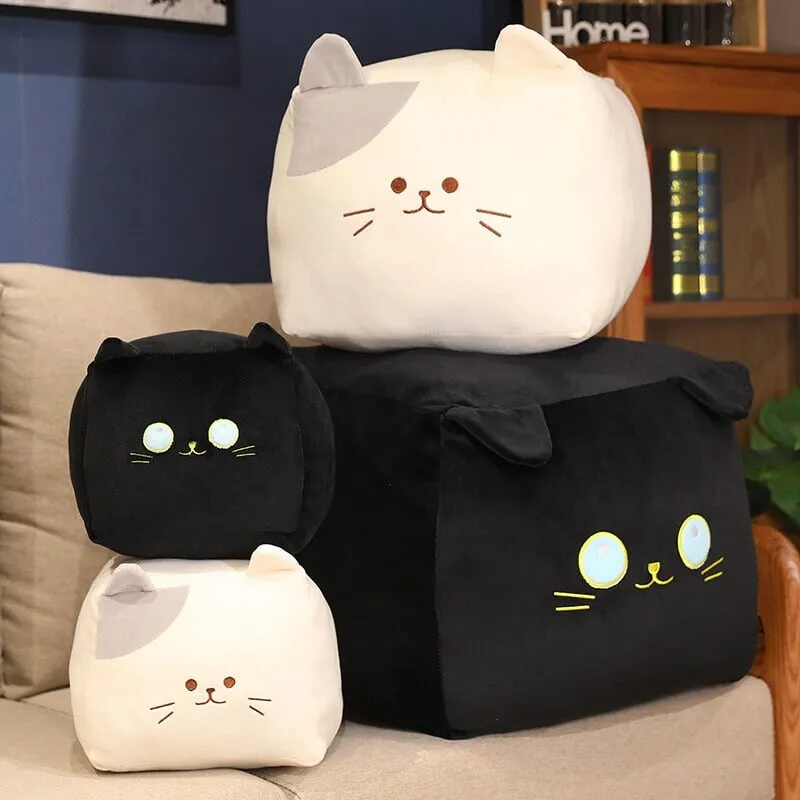 Kawaii Black White Cube Cat Plushies