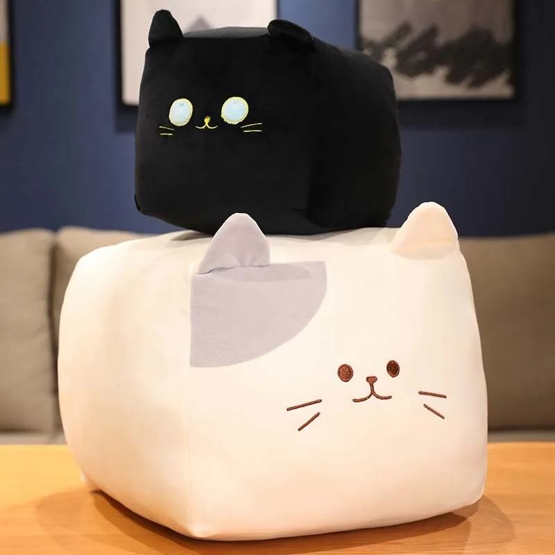 Kawaii Black White Cube Cat Plushies