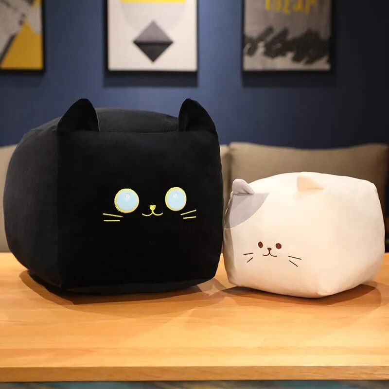 Kawaii Black White Cube Cat Plushies