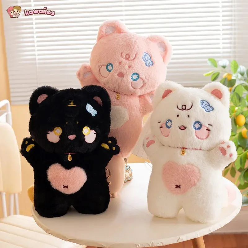 Kawaii Starry Fluffy Cat Heart Plushies