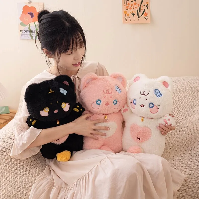Kawaii Starry Fluffy Cat Heart Plushies