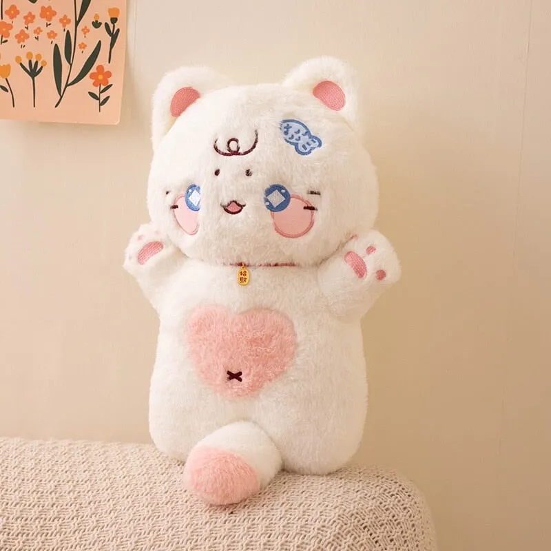 Kawaii Starry Fluffy Cat Heart Plushies