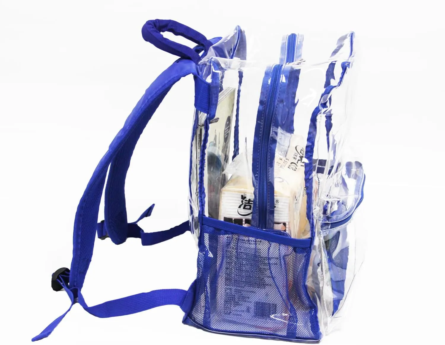 KekeInt'l Clear Backpack Heavy Duty PVC Clear Backpack, 40lbs(Blue)