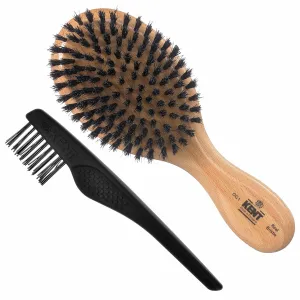 Kent OG1 Men's Hair and Beard Brush, Boar Bristle Club Brush for Grooming, Scalp Care and Beard Straightening