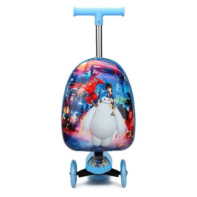 Kids scooter suitcase storage trolley case luggage