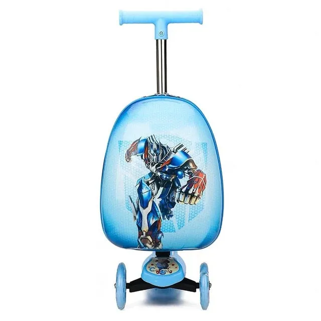 Kids scooter suitcase storage trolley case luggage
