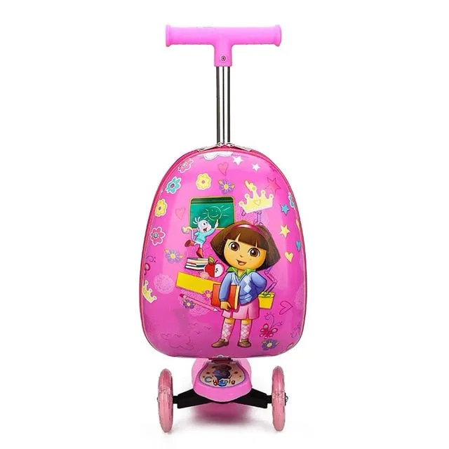Kids scooter suitcase storage trolley case luggage