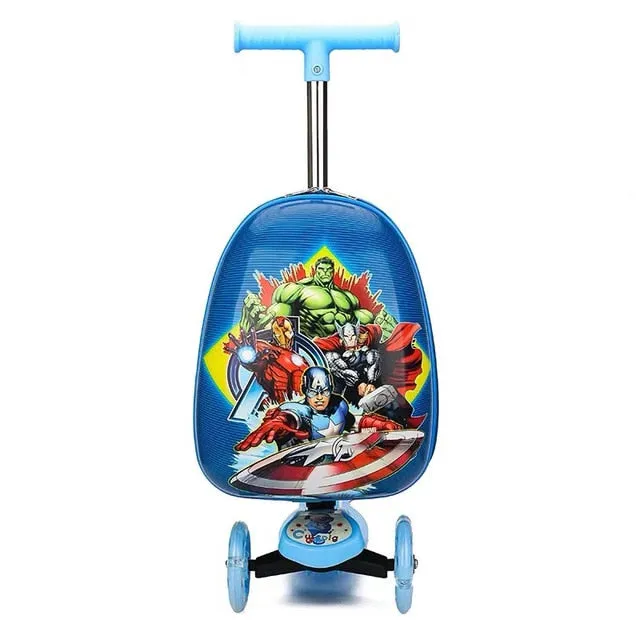 Kids scooter suitcase storage trolley case luggage