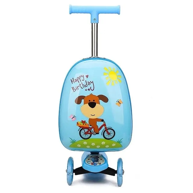 Kids scooter suitcase storage trolley case luggage
