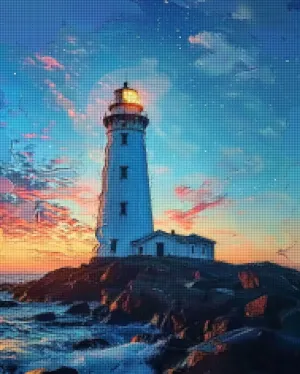 KIKKIJ Cross Stitch Kits for Adults,Embroidery Kits for Adults Stamped,Dusk with Night Sky,Nautical,Nautical Wall Decor,11CT，17.33 * 21.65 inch
