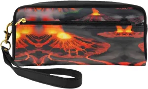 Kilauea Volcanos Print Portable Makeup Bag,Travel-Friendly Design,Versatile Mini Makeup Pouchtion