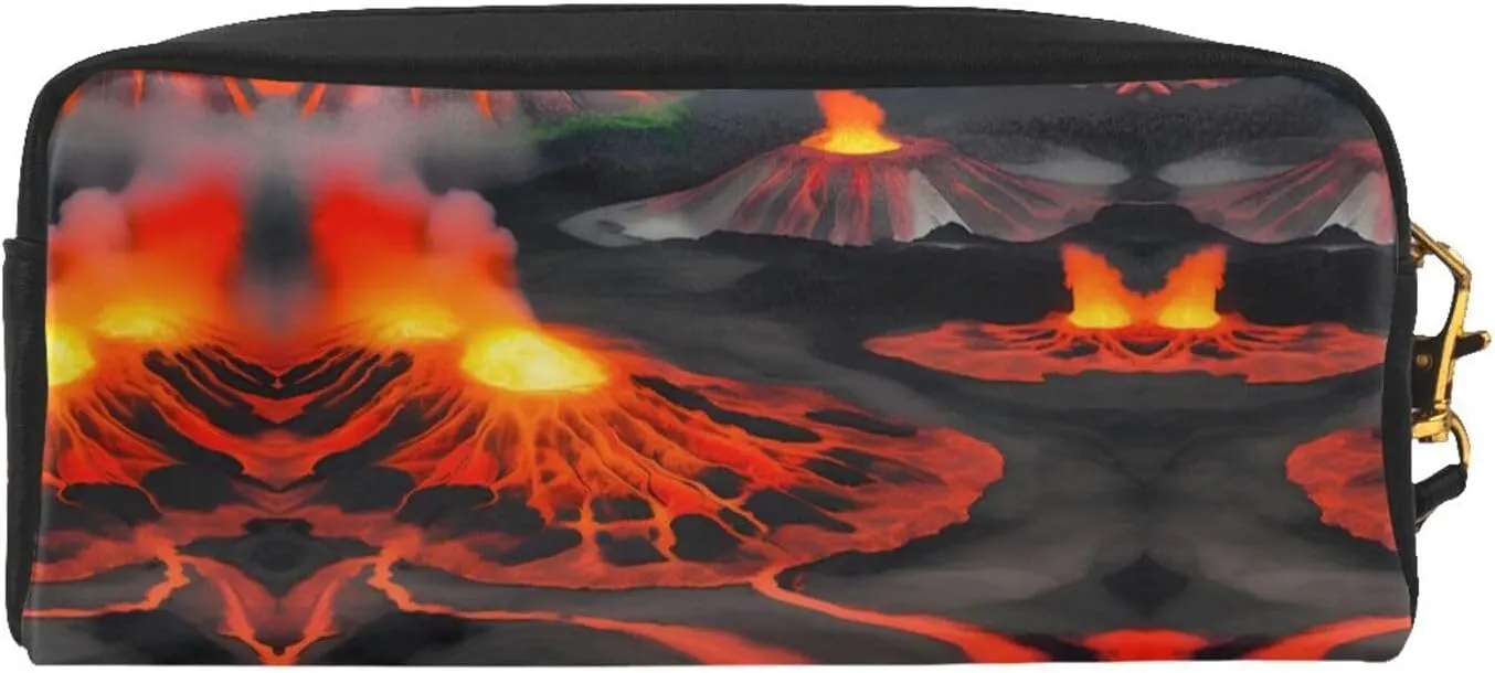 Kilauea Volcanos Print Portable Makeup Bag,Travel-Friendly Design,Versatile Mini Makeup Pouchtion