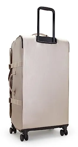 Kipling Spontaneous L, Large 4-Wheeled 360° Suitcase with Elastic Straps, TSA Lock, 78 cm, 101 L, Metallic Glow