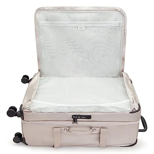 Kipling Spontaneous L, Large 4-Wheeled 360° Suitcase with Elastic Straps, TSA Lock, 78 cm, 101 L, Metallic Glow