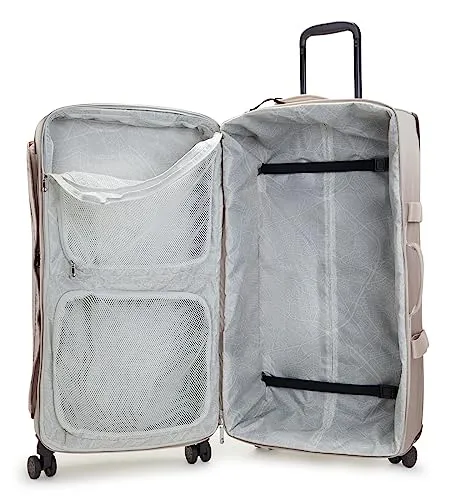 Kipling Spontaneous L, Large 4-Wheeled 360° Suitcase with Elastic Straps, TSA Lock, 78 cm, 101 L, Metallic Glow