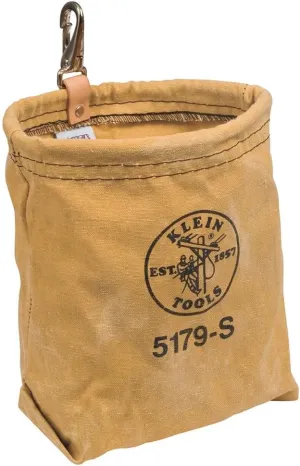 Klein Tools 5179S Tool Pouch, Water-Repellent Tool Bag with Snap Clip Connection, Tough Canvas Construction and Rope Reinforcement
