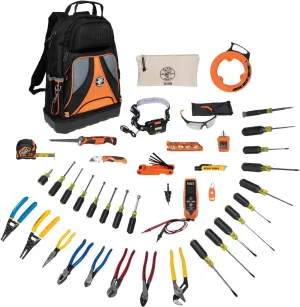 Klein Tools 80141 Hand Tools Kit includes Pliers, Screwdrivers, Nut Drivers, Backpack, and More Jobsite Tools, 41-Piece