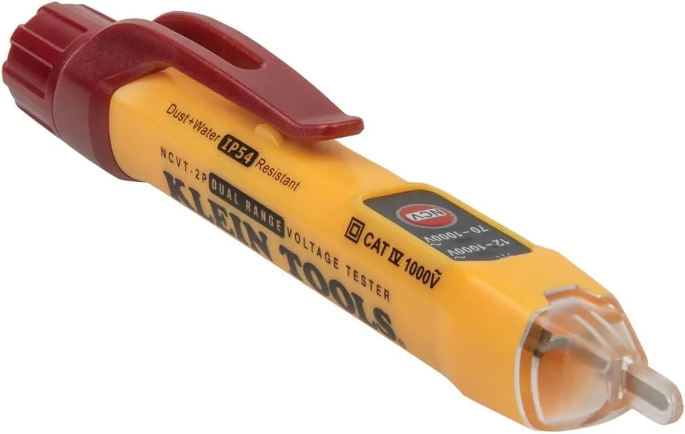 Klein Tools NCVT2P Dual Range, Non-Contact Voltage Tester, 12-1000V AC, Visual and Audible Indicators, Auto Power Off