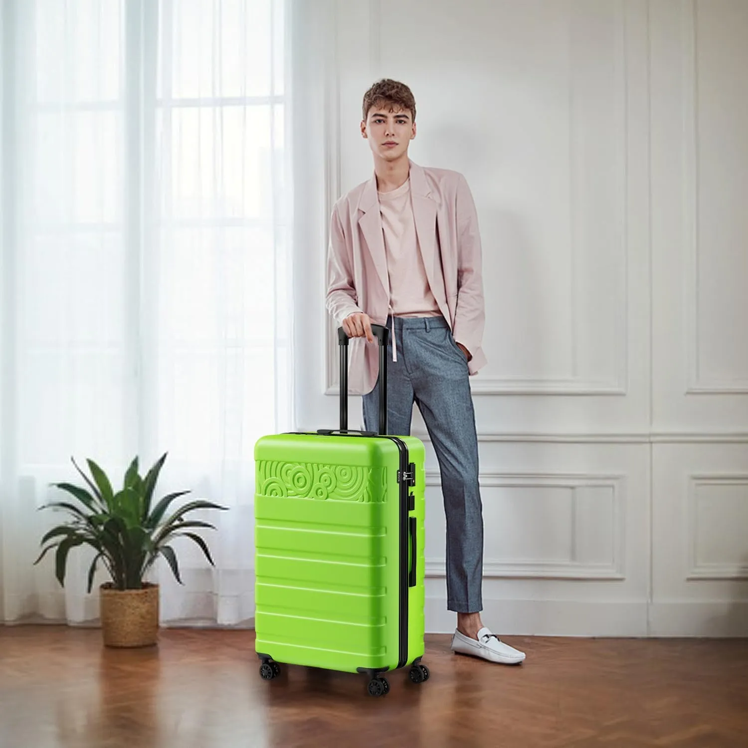 Krute Carry On Luggage with Wheels 21 Inch Airline Approved PC ABS Hard Shell Suitcase with USB Charging Port & TSA Lock Lightweight Travel Suitcases
