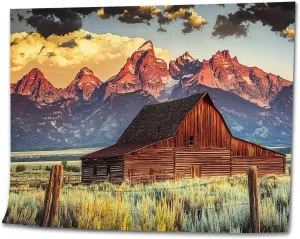 KSYGYFRUDE Paint by Numbers Kit for Adults Beginner Moulton Barn Tetons Morning Light DIY Painting by Numbers on Canvas Acrylic Oil Painting for Home Decor Gifts 16"x20"