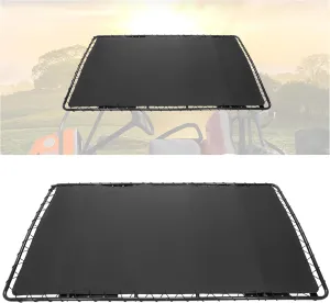 KUAFU Universal Top Roof Compatible with EZGO Club Car Yamaha Golf Cart Sun Top Canopy Extended Top Sail Canvas w/Steel Frame Black