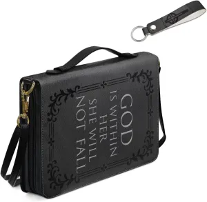 Kuiaobaty Leather Bible Covers for Women Bible Case for Men Scripture Bag with Shoulder Straps and Keychain Size M-2XL
