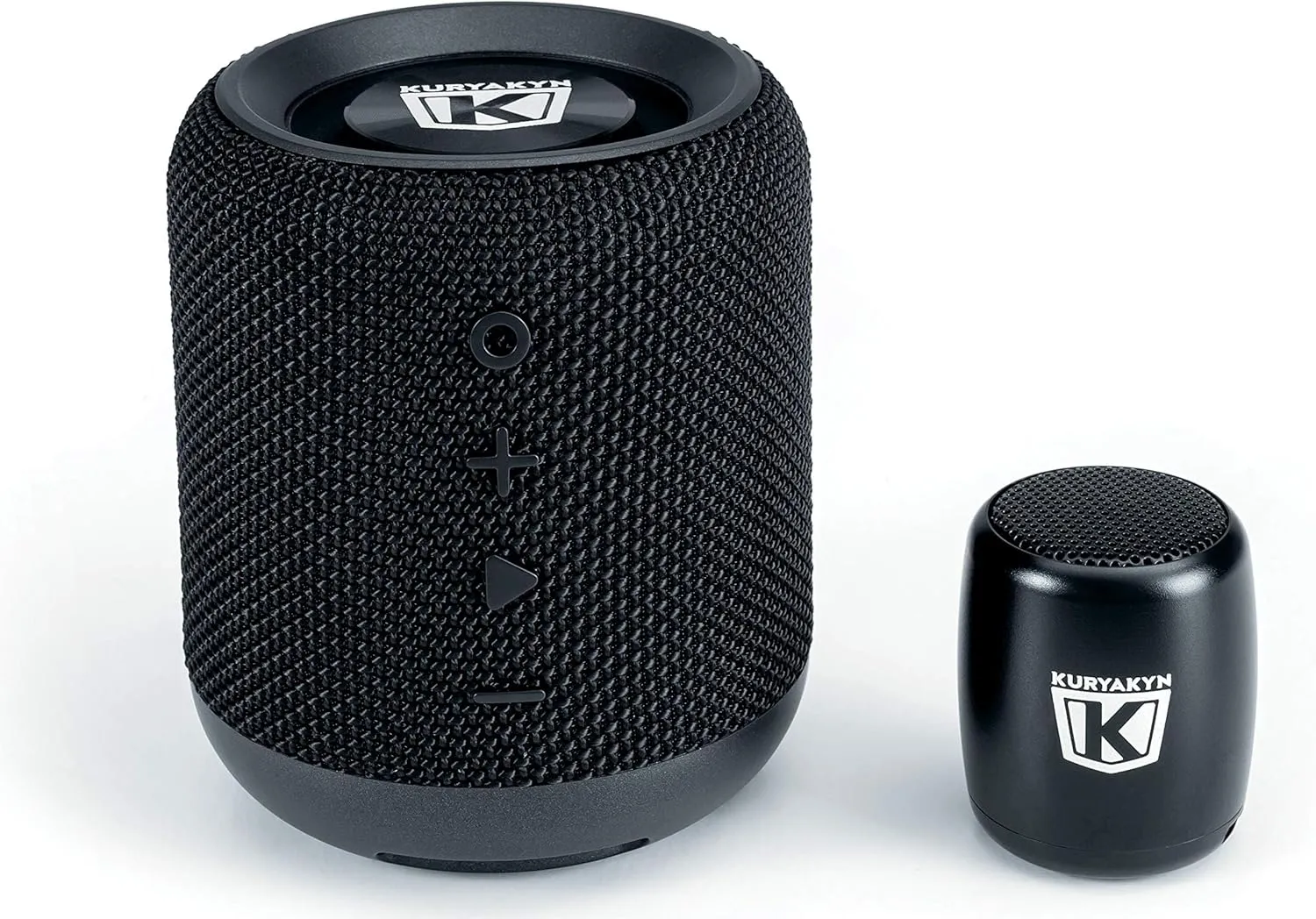 Kuryakyn 1952 Sidekix Plus Portable Waterproof Dual Bluetooth Speaker with 150 Ft Range, Passive Radiator Bass Enhancer and FM Radio